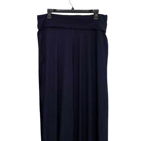 Women's - Fabletics Navy Blue PureLuxe Foldover Pants, Size Large - Picture 4 of 8